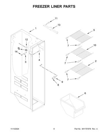 Freezer liner parts