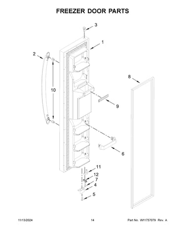 Freezer door parts