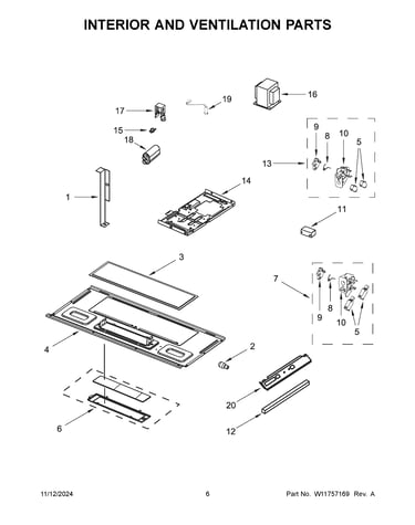 Interior and ventilation parts