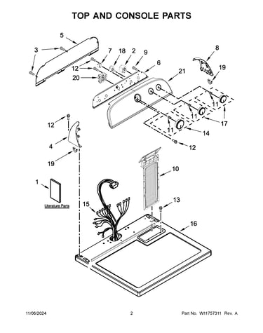 Top and console parts