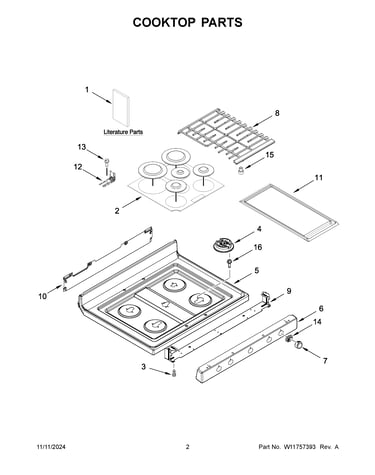 Cooktop parts