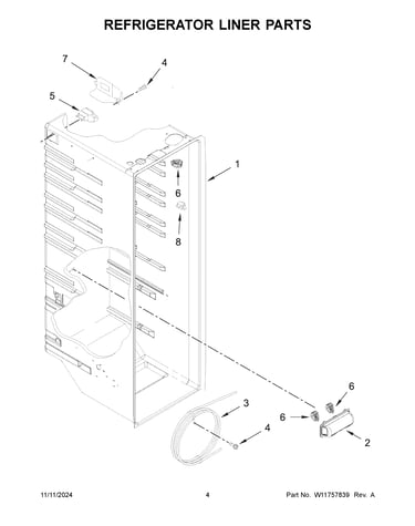 Refrigerator liner parts