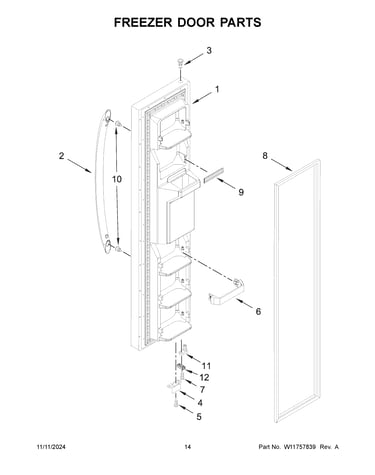 Freezer door parts