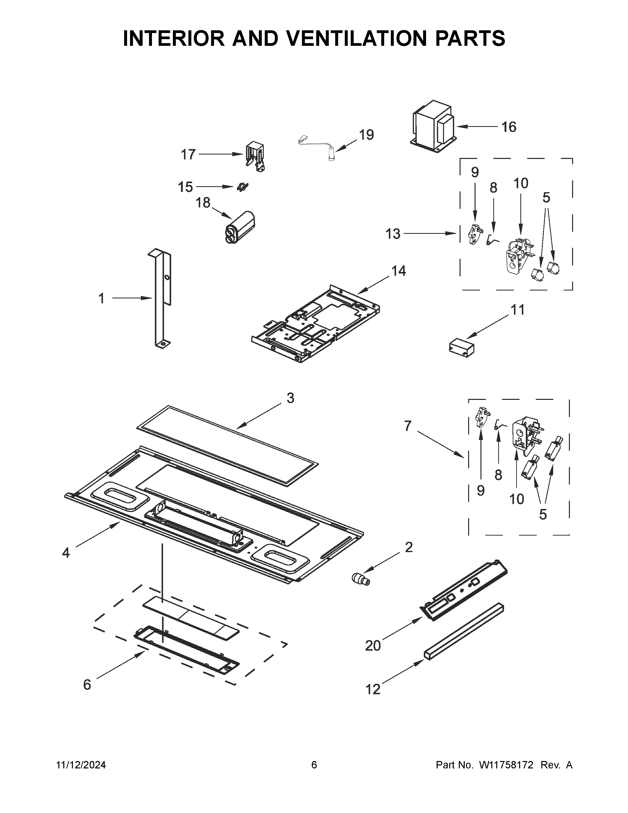 Interior and ventilation parts