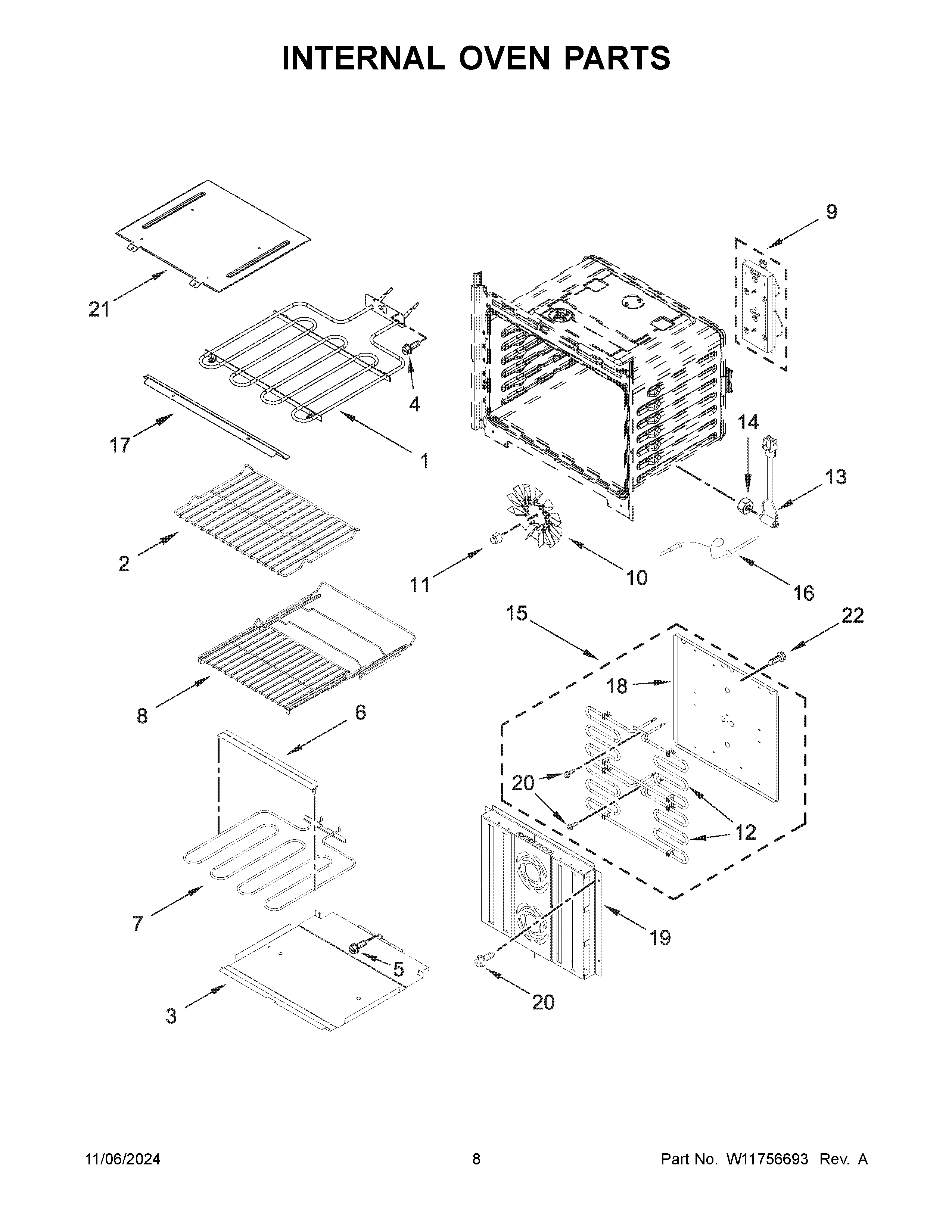 Internal oven parts