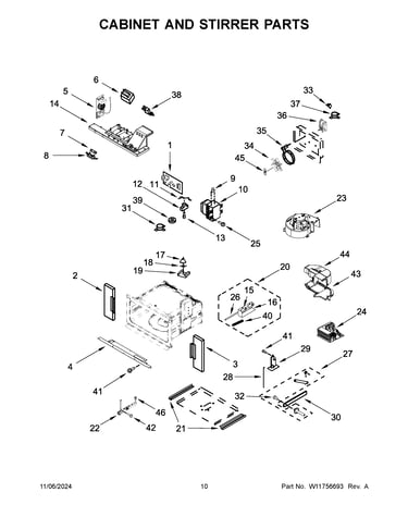 Cabinet and stirrer parts