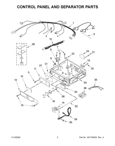 Control panel and separator parts