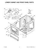 Lower cabinet and front panel parts