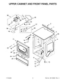 Upper cabinet and front panel parts