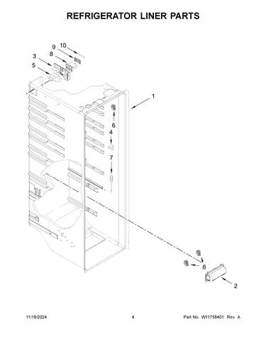 Refrigerator liner parts