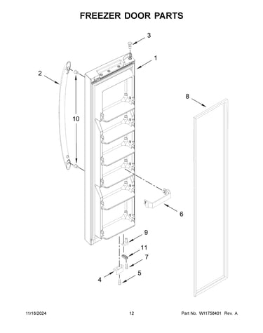Freezer door parts