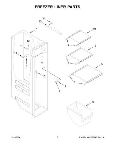 Freezer liner parts