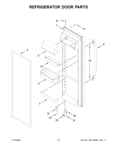 Refrigerator door parts