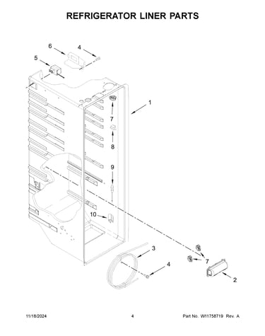 Refrigerator liner parts