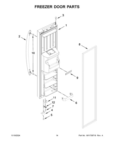 Freezer door parts