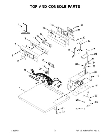 Top and console parts