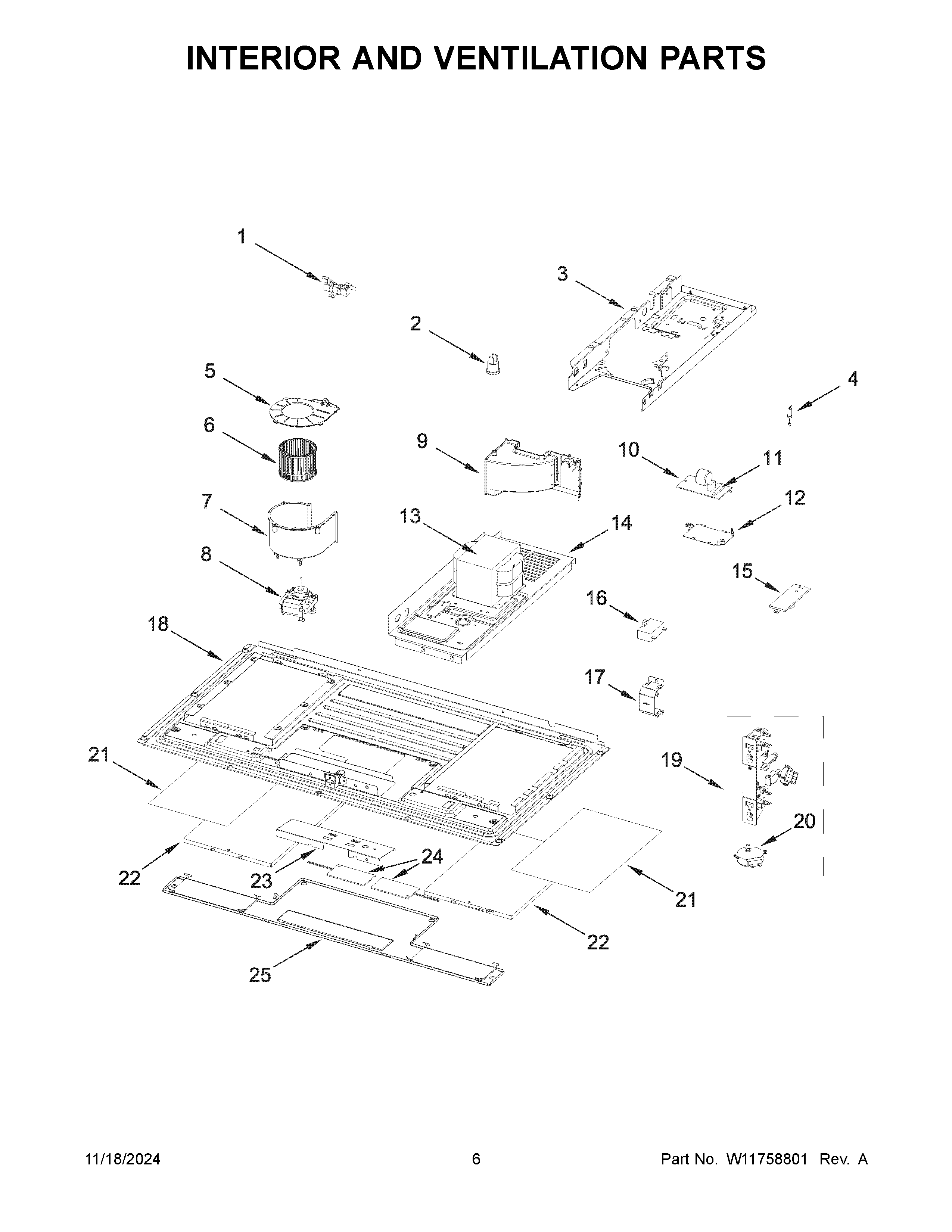 Interior and ventilation parts