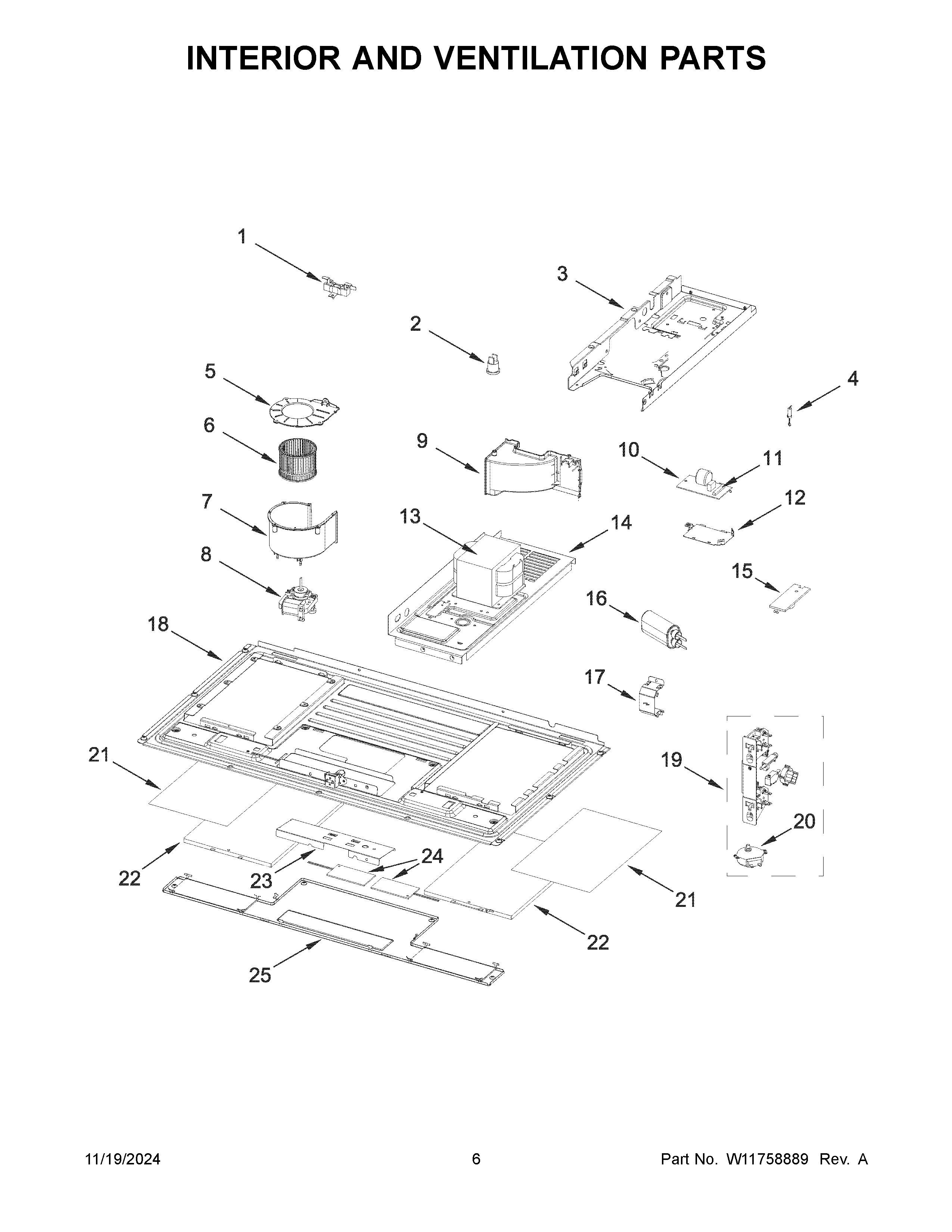 Interior and ventilation parts