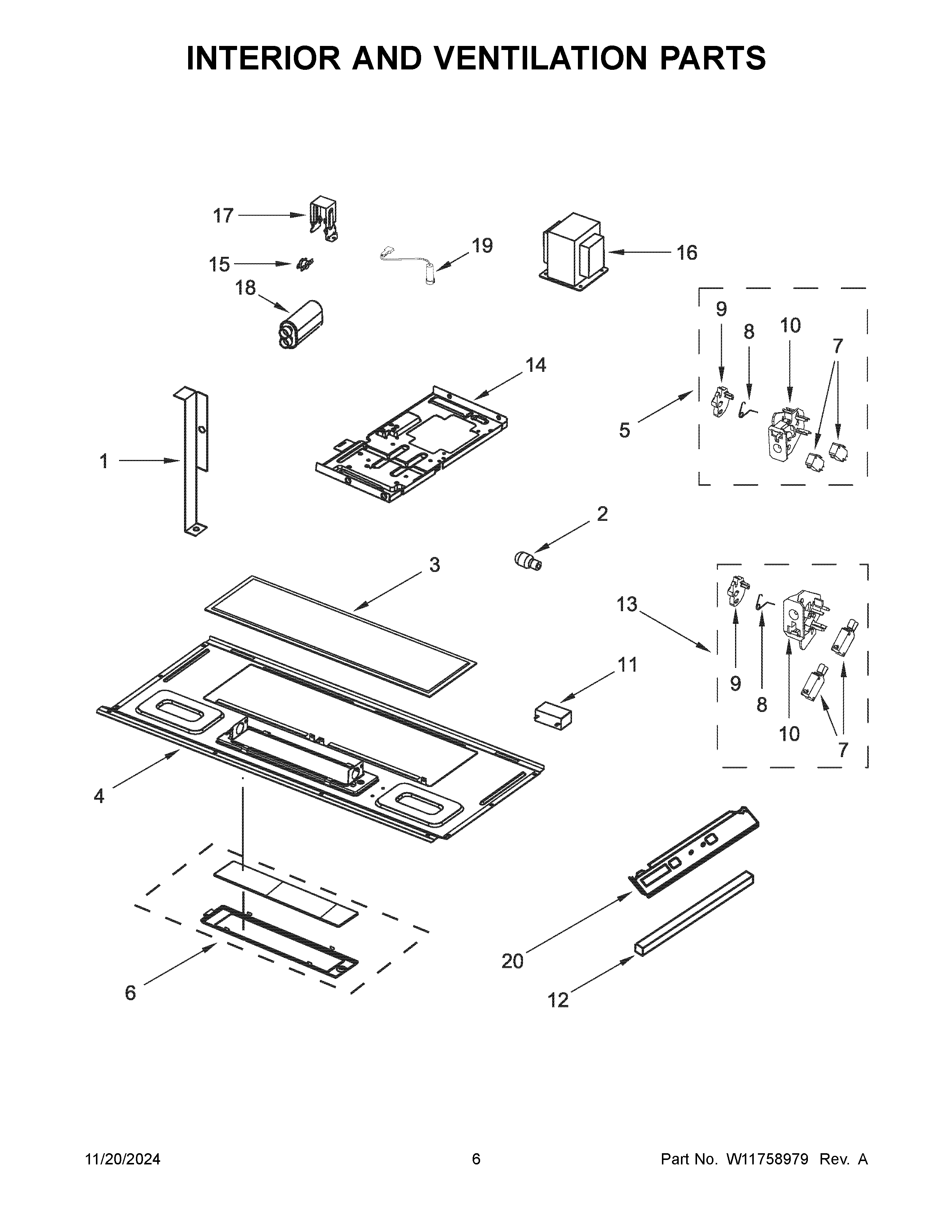 Interior and ventilation parts