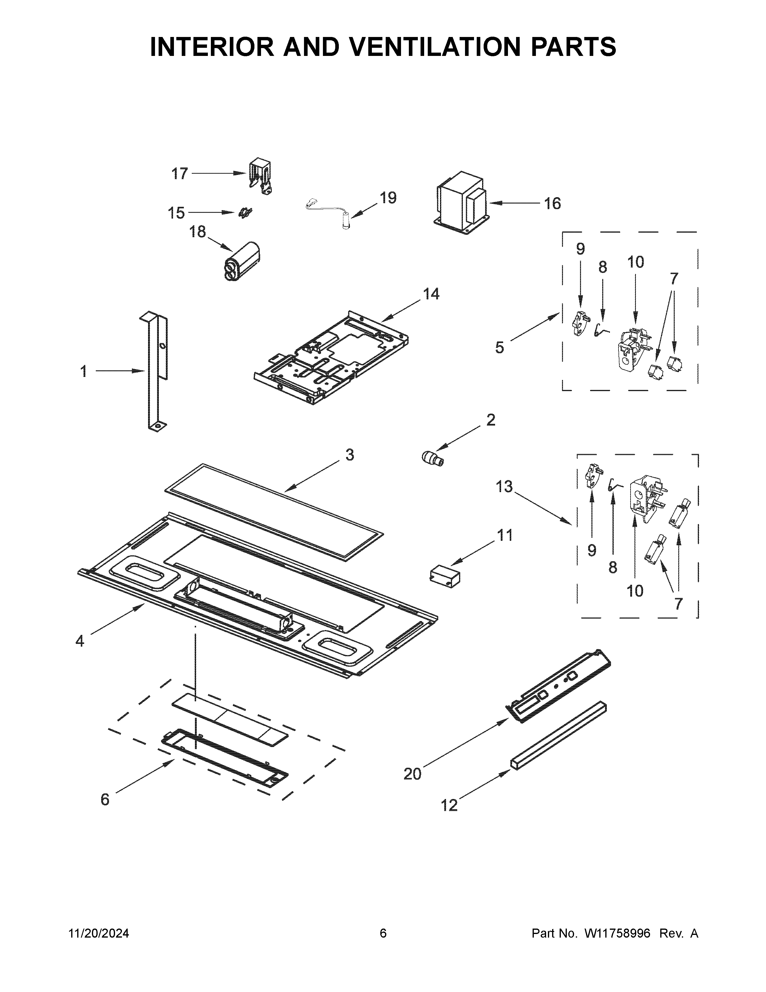 Interior and ventilation parts