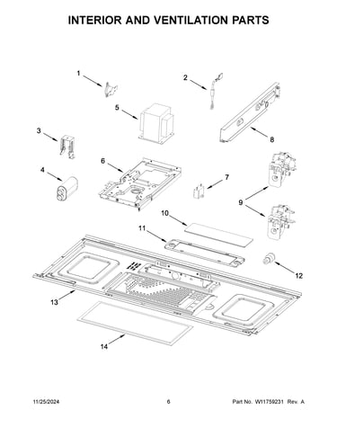Interior and ventilation parts