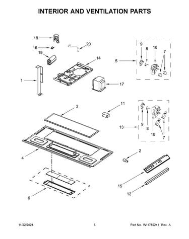 Interior and ventilation parts