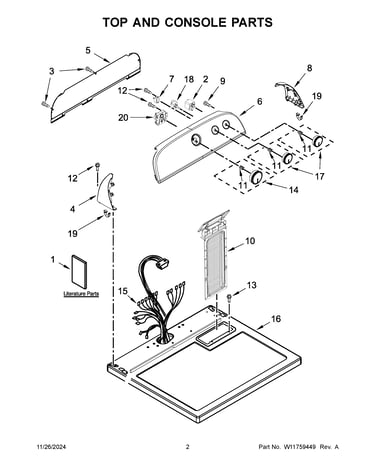 Top and console parts