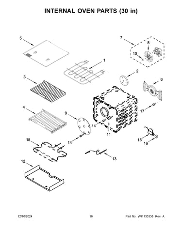 Internal oven parts (30 in)