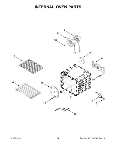 Internal oven parts