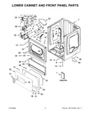 Lower cabinet and front panel parts