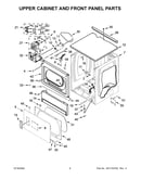 Upper cabinet and front panel parts
