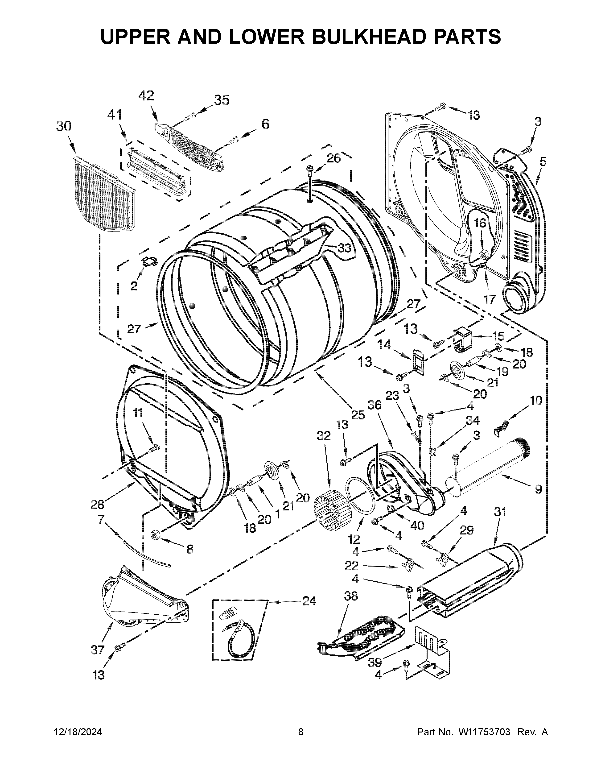 Upper and lower bulkhead parts