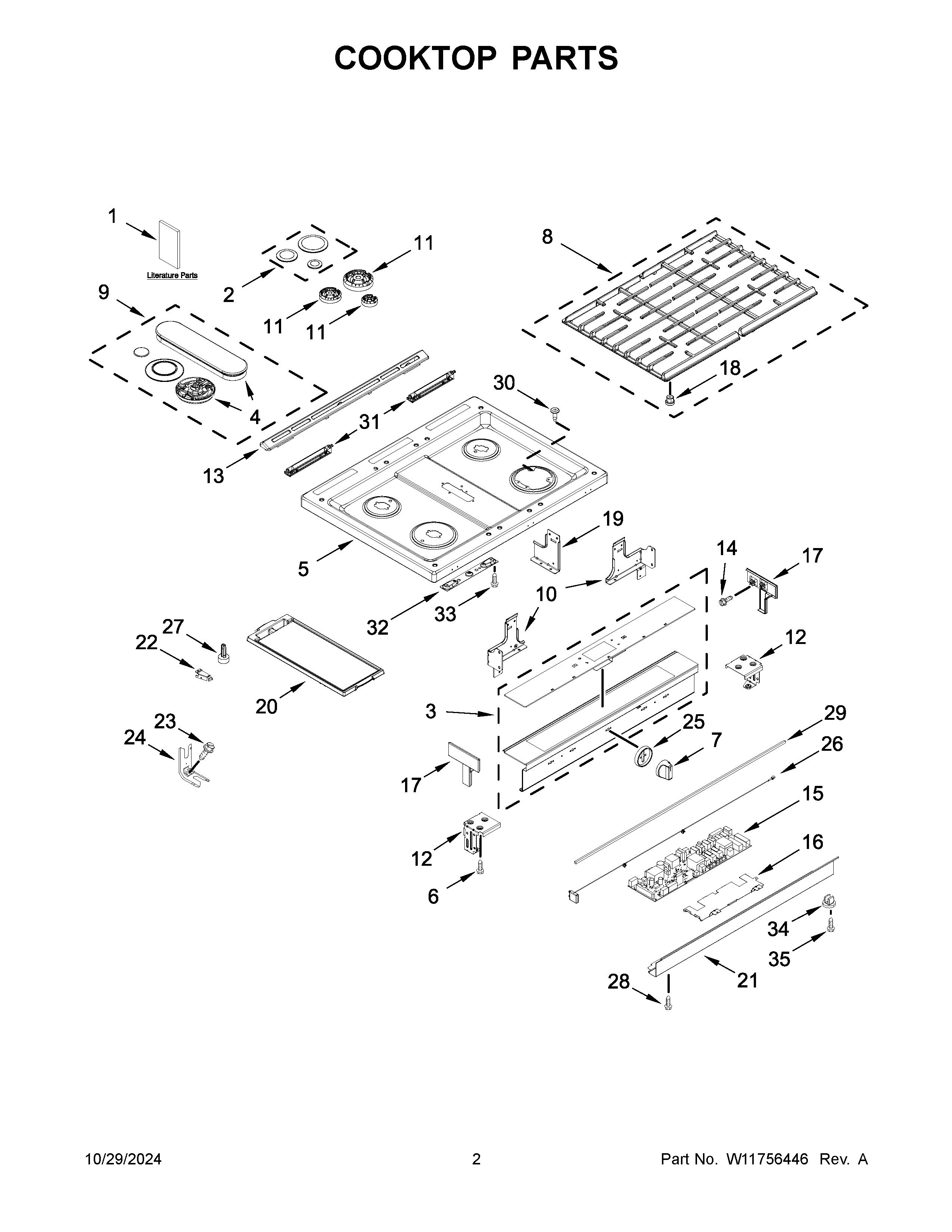 Cooktop parts