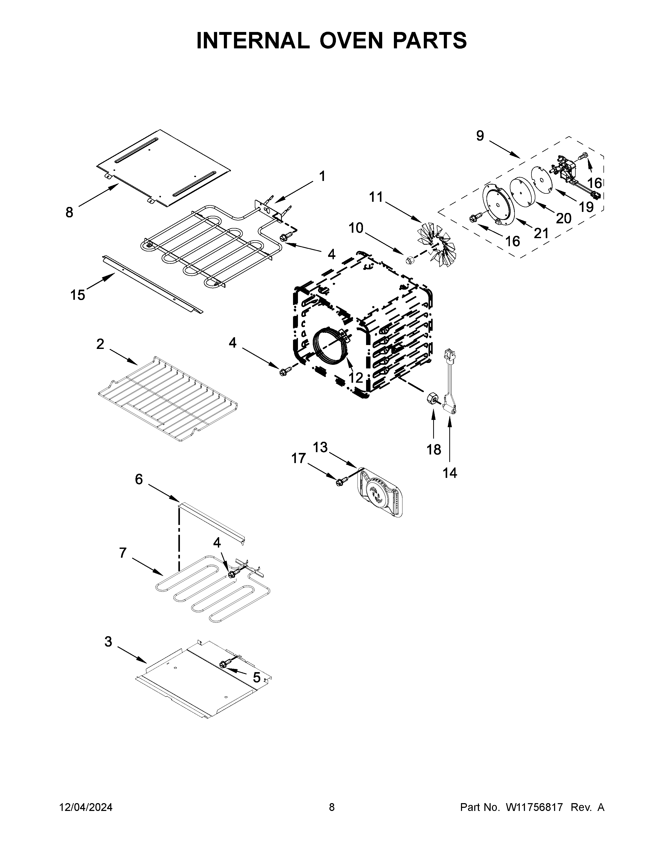 Internal oven parts