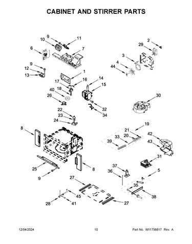 Cabinet and stirrer parts