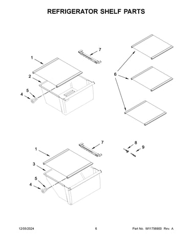 Refrigerator shelf parts