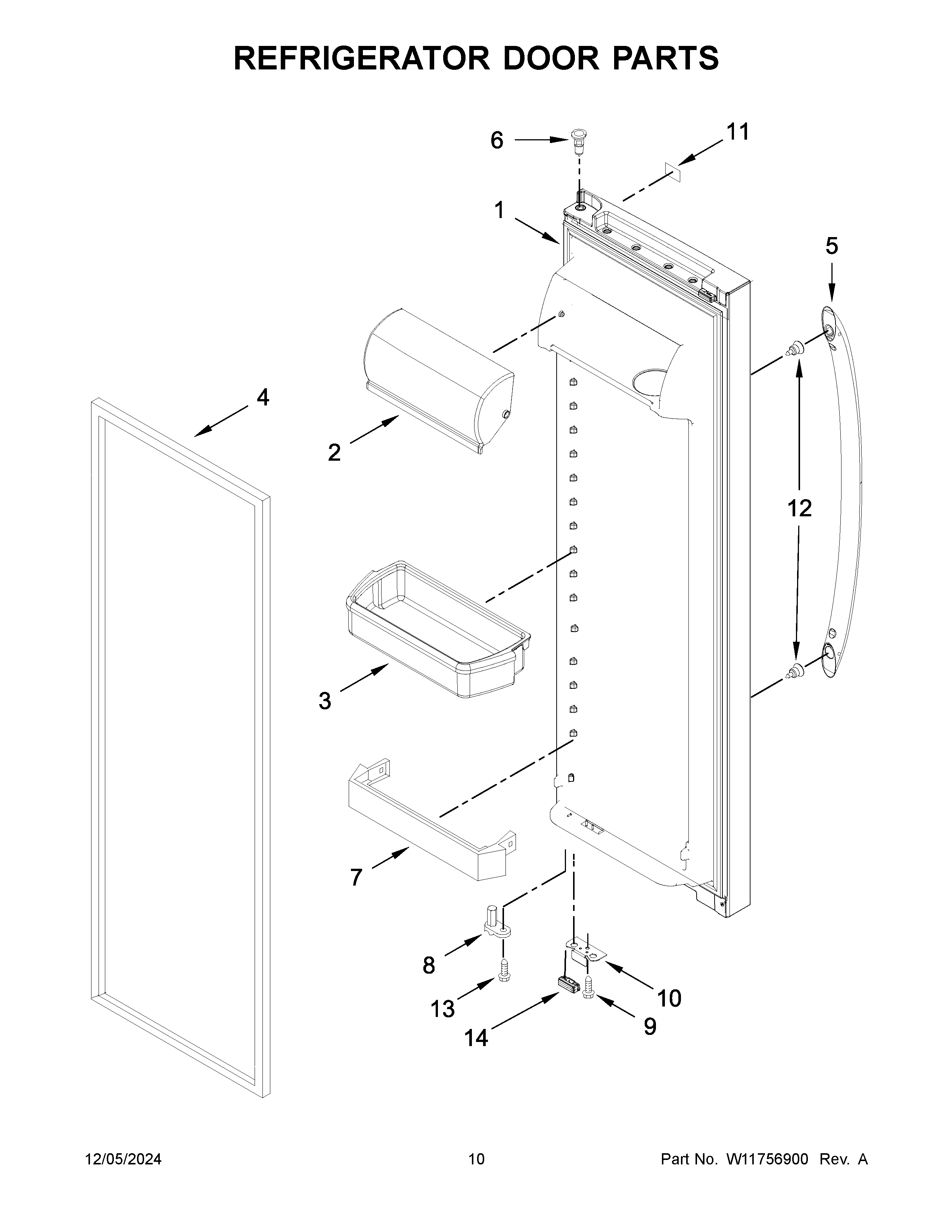 Refrigerator door parts