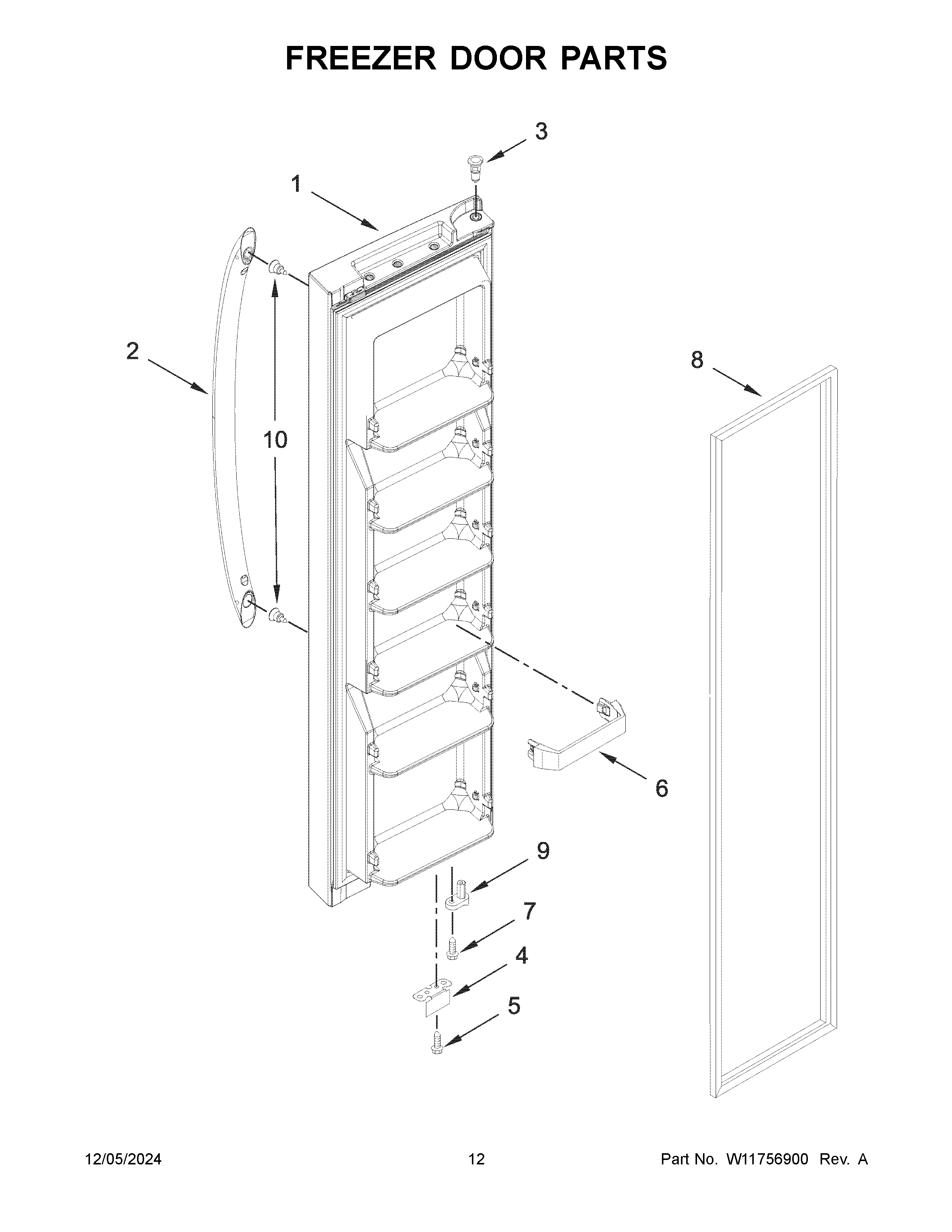 Freezer door parts