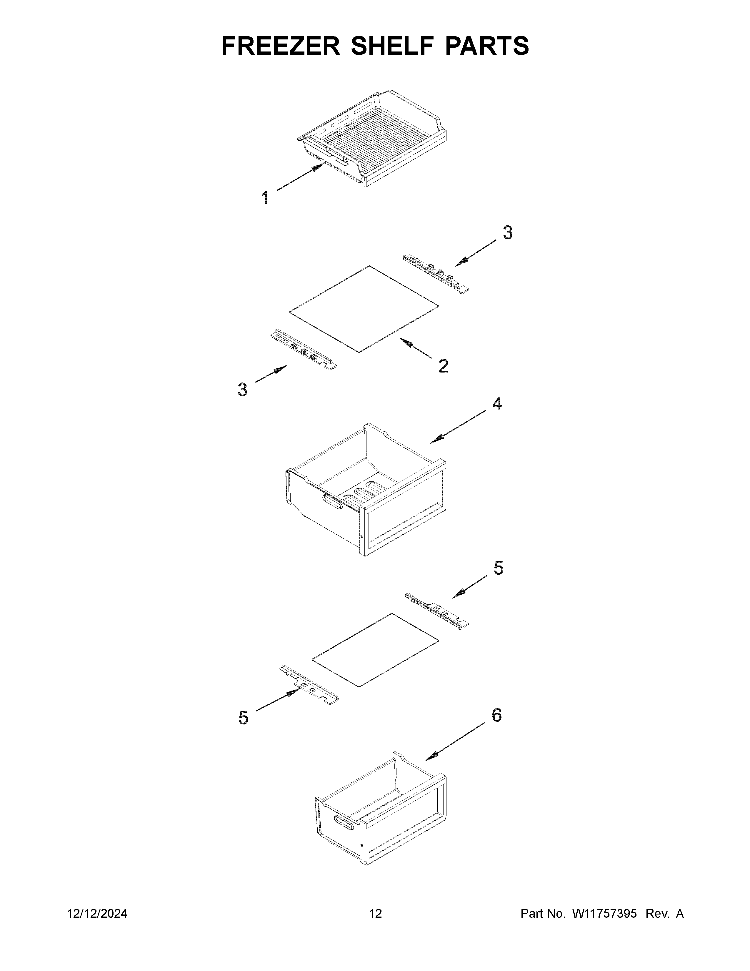 Freezer shelf parts