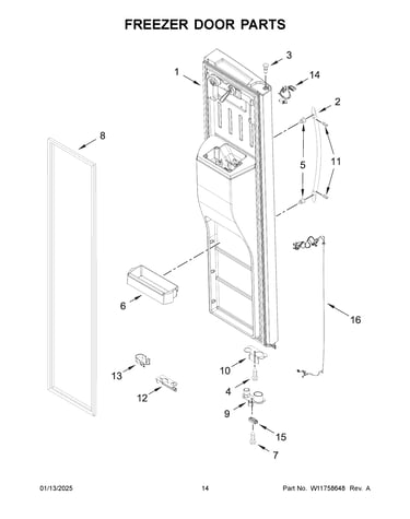 Freezer door parts