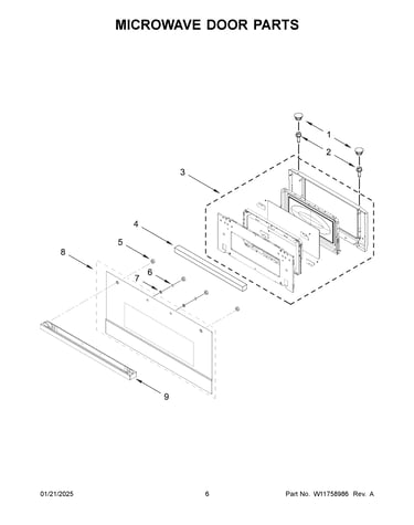Microwave door parts