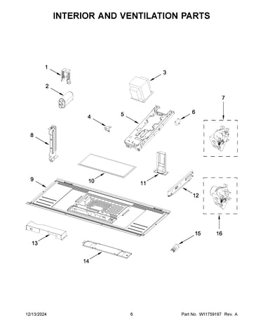 Interior and ventilation parts
