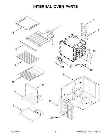 Internal oven parts