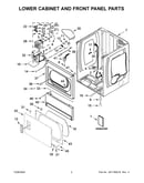 Lower cabinet and front panel parts