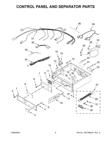 Control panel and separator parts