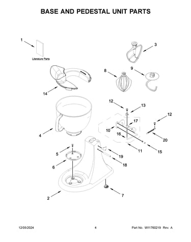 Base and pedestal unit parts