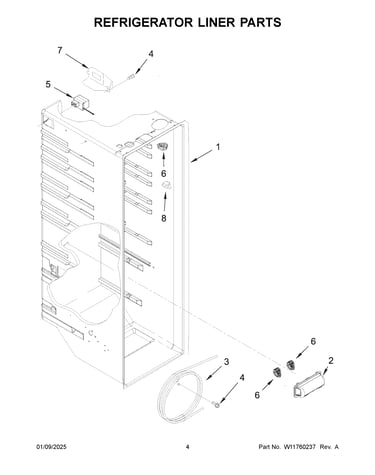 Refrigerator liner parts