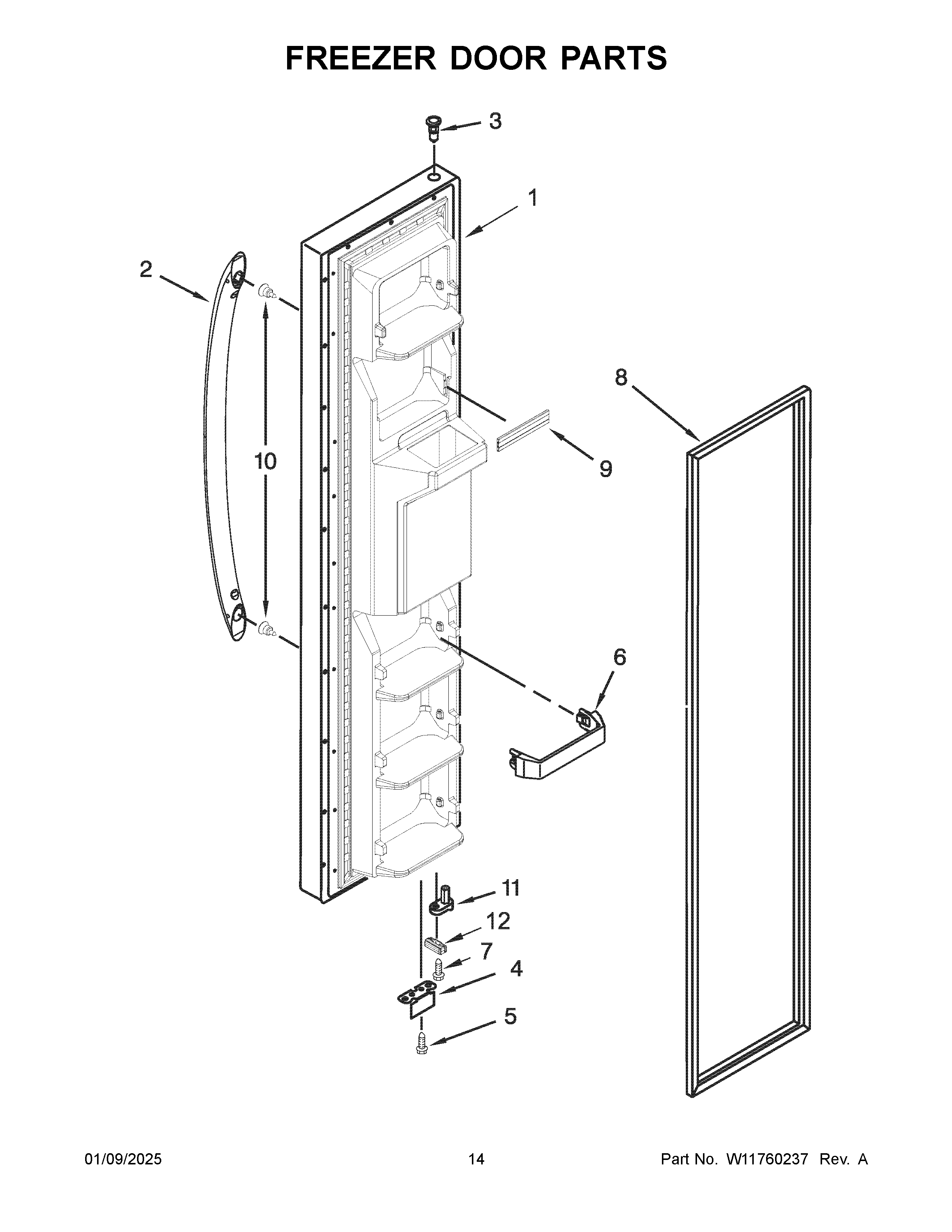 Freezer door parts