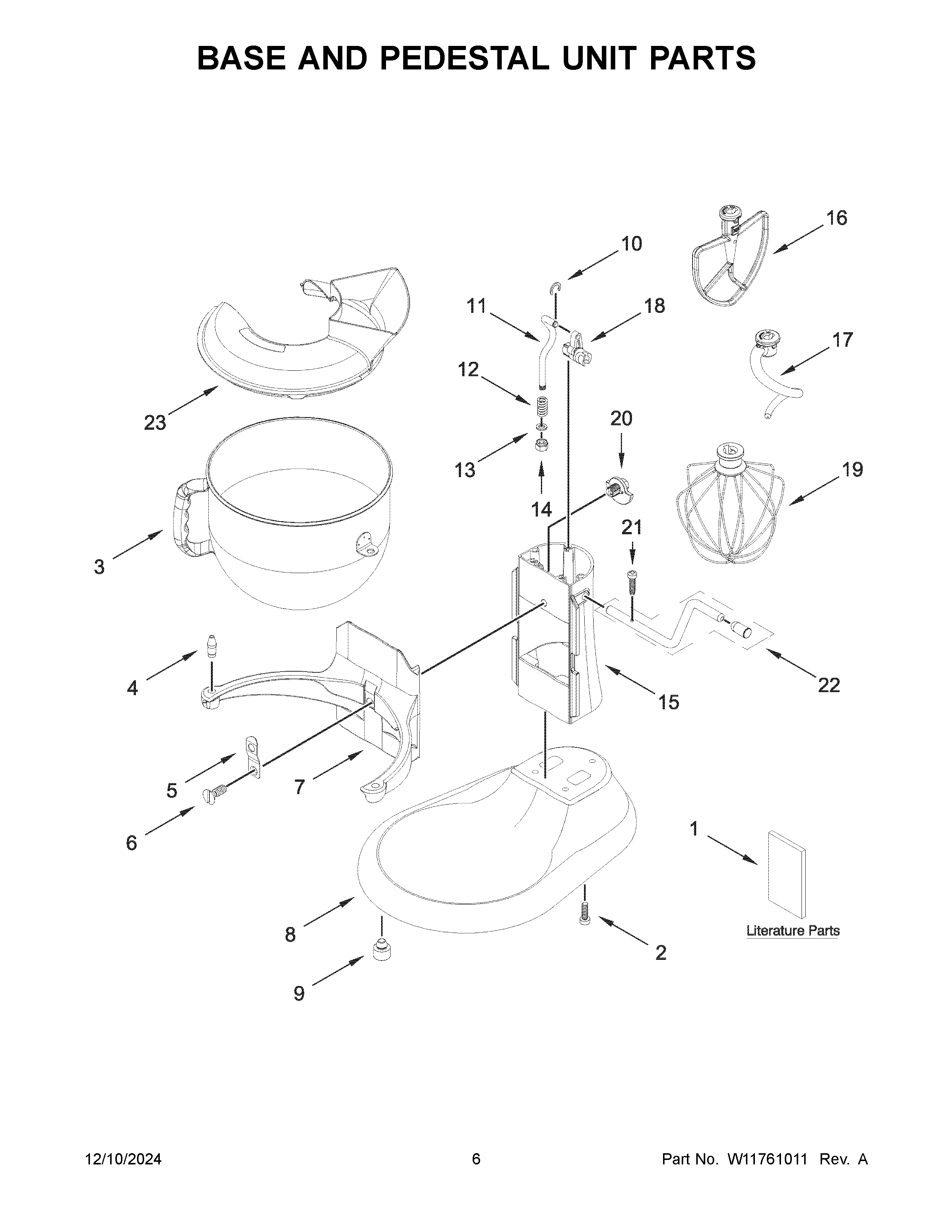 Base and pedestal unit parts