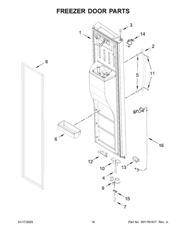 Freezer door parts